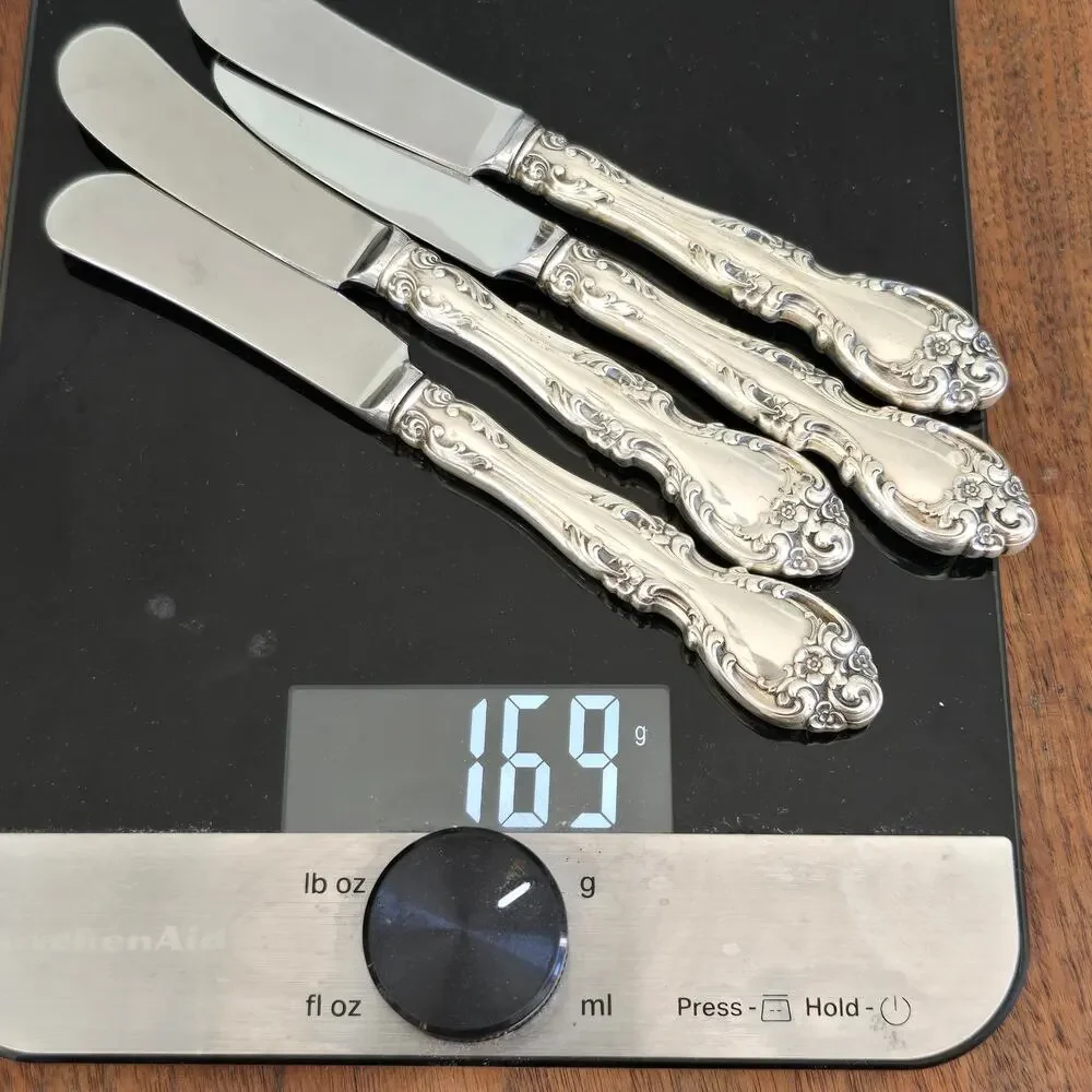 Gorham Melrose Sterling Silver Butter Spreader 4 Pc Hollow Handle No Monogram